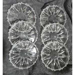 VINTAGE Princess House 24% Lead Cut Crystal 6 COASTERS Large Set of Six